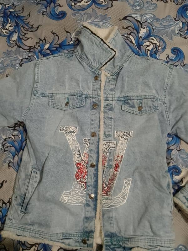 Denim Large Size Fur Jacket Condition 10/10 3