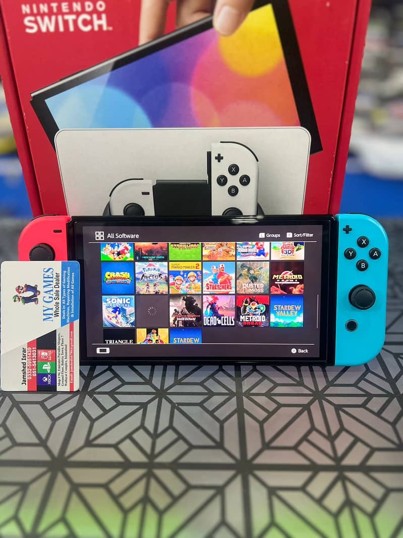 NINTENDO SWITCH OLED +256GB+GAMES AT MY GAMES 2