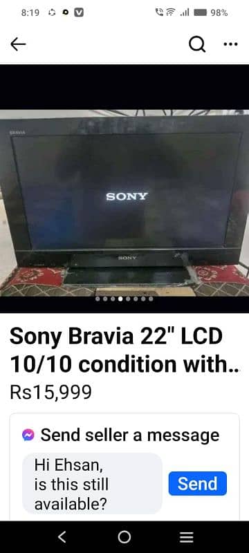 Sony bravia 24 " lcd in 10/10 conditions with all assesories. 0