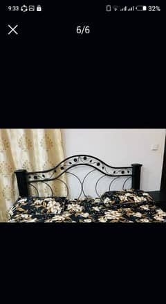 iron bed with mattress