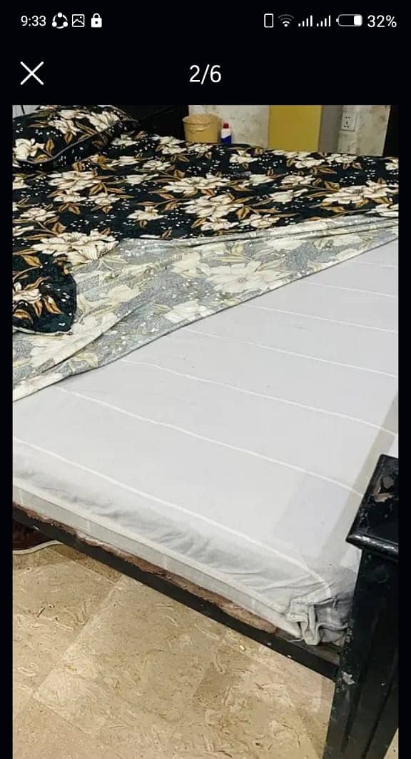 iron bed with mattress 1