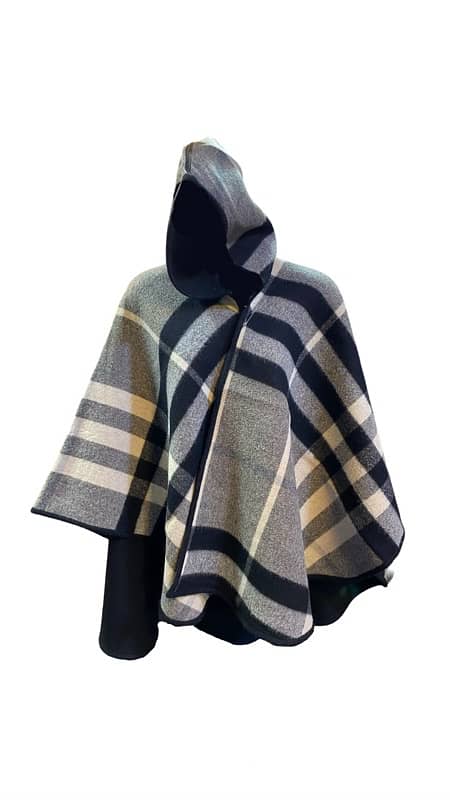 Burberry Charlotte Reversible Cape Shawl Cut Shawl Women 0