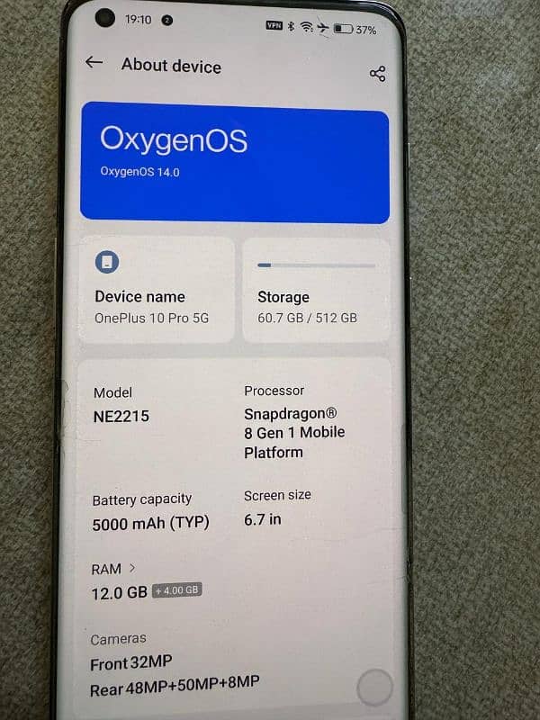 One Plus 10 Pro 512 GB Non PTA 6