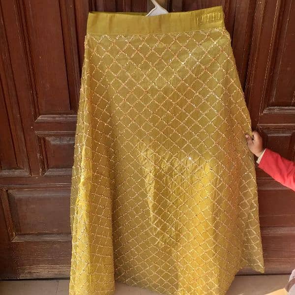 Skin and light green lehnga 1