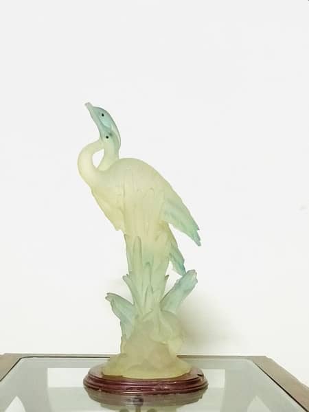 Vintage Suanti Galleries Frosted Glass Bird Display 2