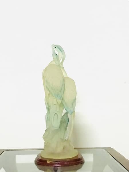 Vintage Suanti Galleries Frosted Glass Bird Display 3