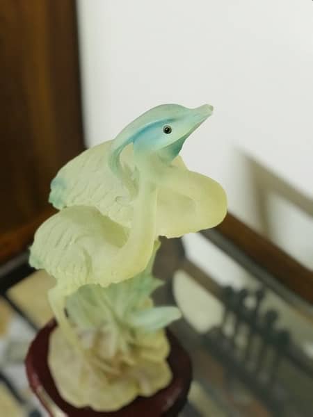 Vintage Suanti Galleries Frosted Glass Bird Display 4