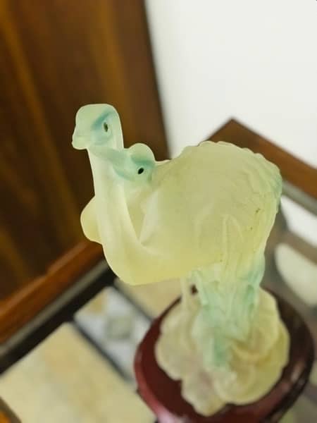 Vintage Suanti Galleries Frosted Glass Bird Display 5