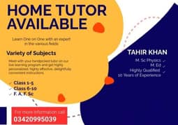 Home Tutor Available In Hayatabad Peshawar