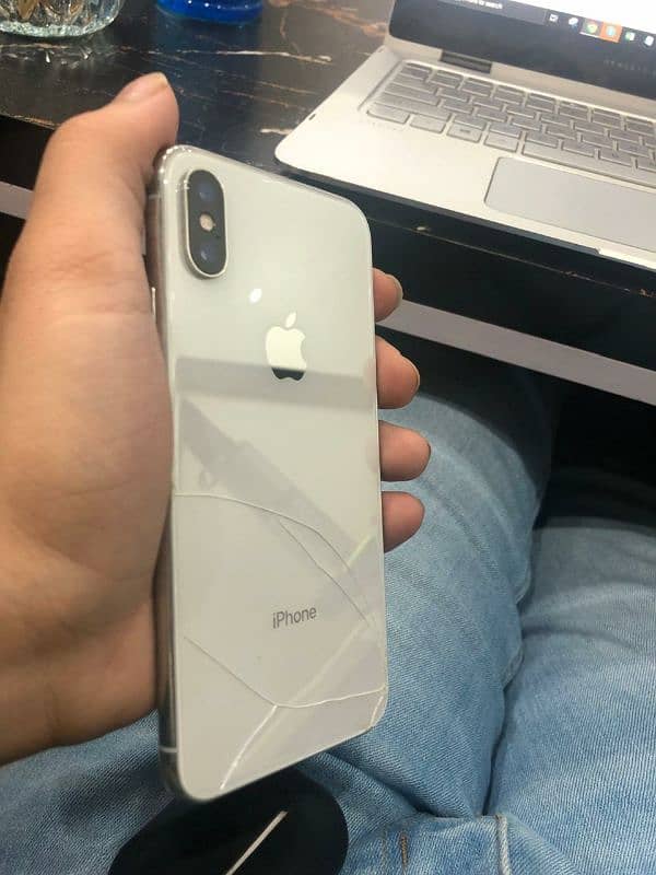 Iphone X 256GB PTA Approved 100% Battery Just Back Minor Crack 0