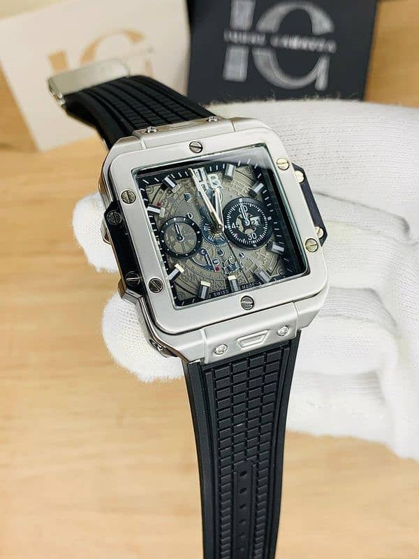 HB SQ Wrist watch Model (Black Silver) 1