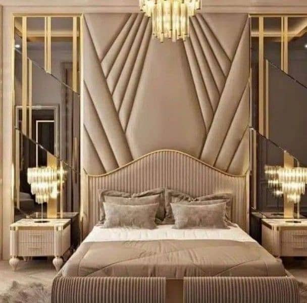 Mediawall luxury bedroom partition molding contact WhatsApp03009874271 8