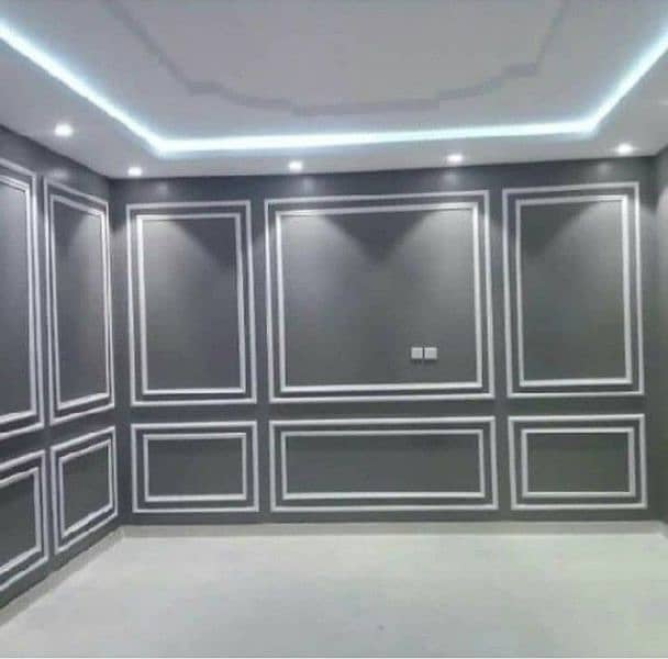 Mediawall luxury bedroom partition molding contact WhatsApp03009874271 11