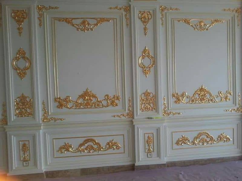 Mediawall luxury bedroom partition molding contact WhatsApp03009874271 13