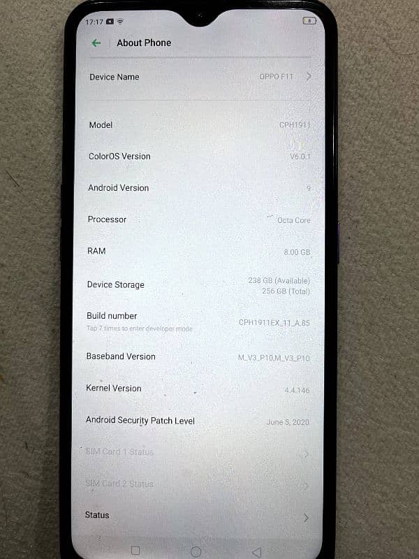 OPPO F11 8/256 CONDITION 10/10 NO REPAIR ALL OK 2