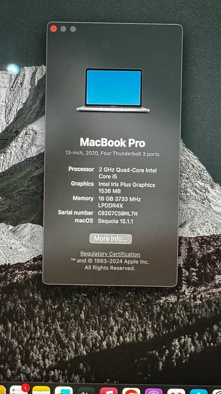 Macbook Pro 2020 i5 13” 16GB/512GB 2