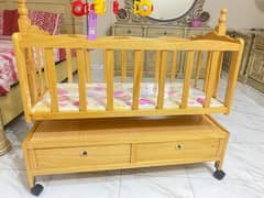 Kids Cot | Wooden Baby cot | Baby crib with swing | Baby bed for sale