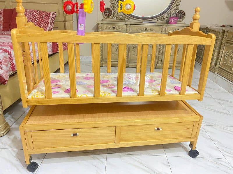 Kids Cot | Wooden Baby cot | Baby crib with swing | Baby bed for sale 0