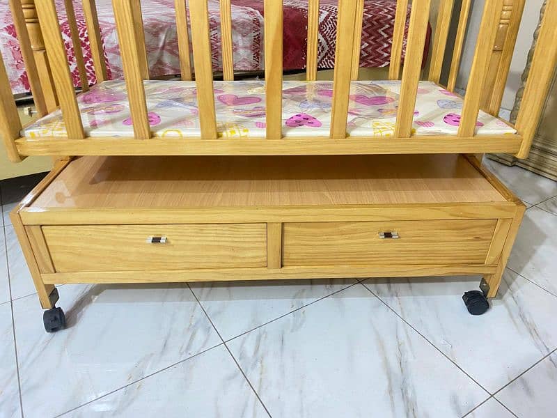 Kids Cot | Wooden Baby cot | Baby crib with swing | Baby bed for sale 1