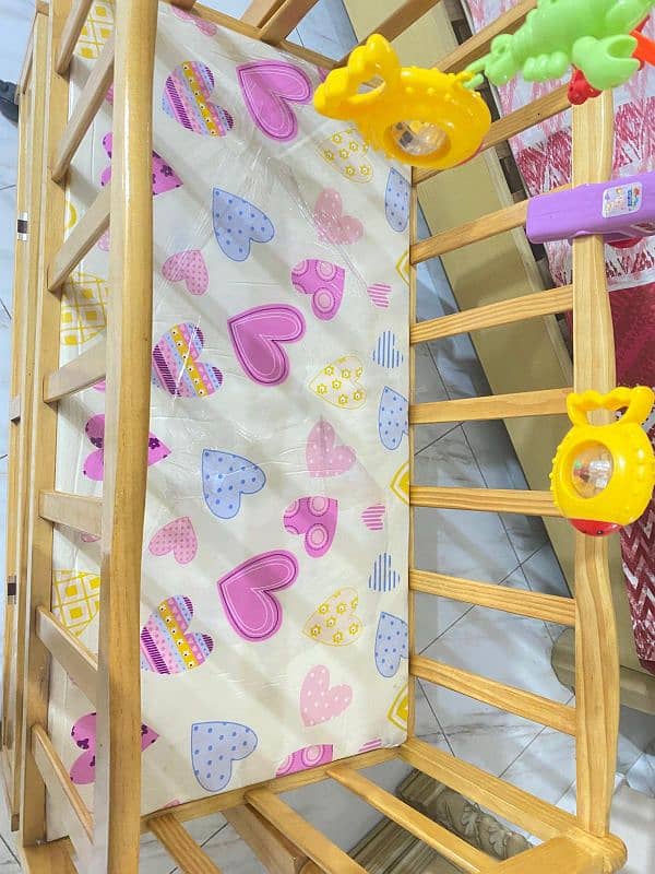 Kids Cot | Wooden Baby cot | Baby crib with swing | Baby bed for sale 3