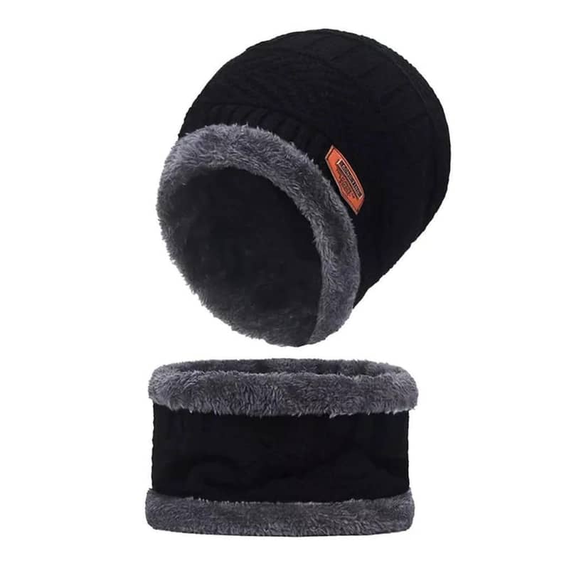 2 Pcs Wool Beanie And Neck Warmer free delivery all over punjab 3