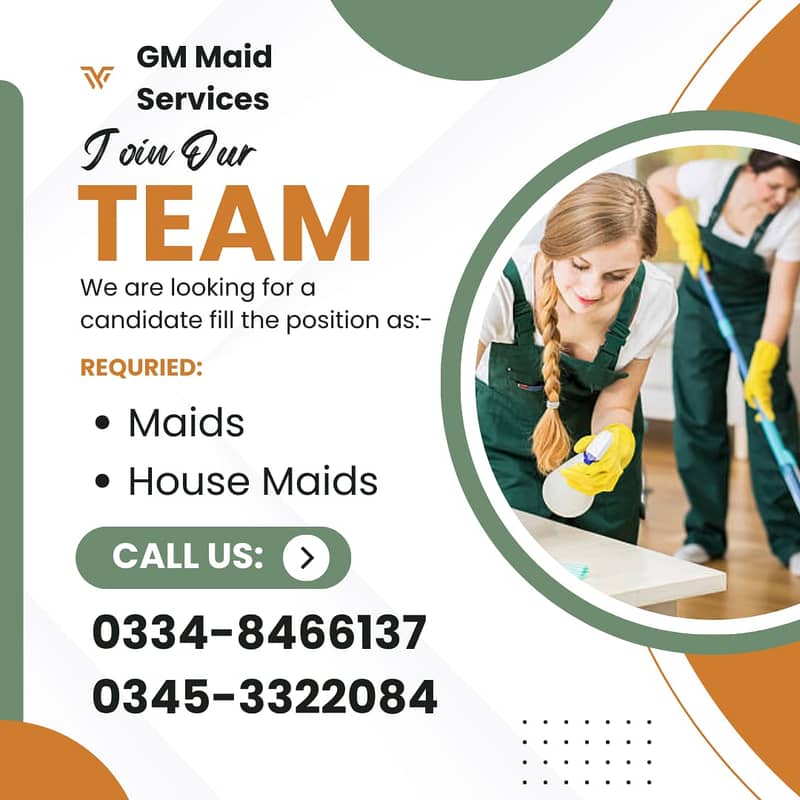 Required House Maids , Maids In Rawalpindi & Islamabad 0