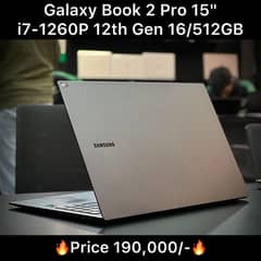 Samsung Galaxy book 2 Pro 15 inch i7 12th Gen 1260P CPU 16/512GB