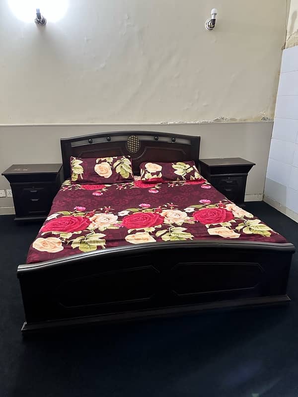 Bed with side table or dressing table 1