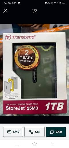 Transcend Original Seal Pack 1Tb Hard