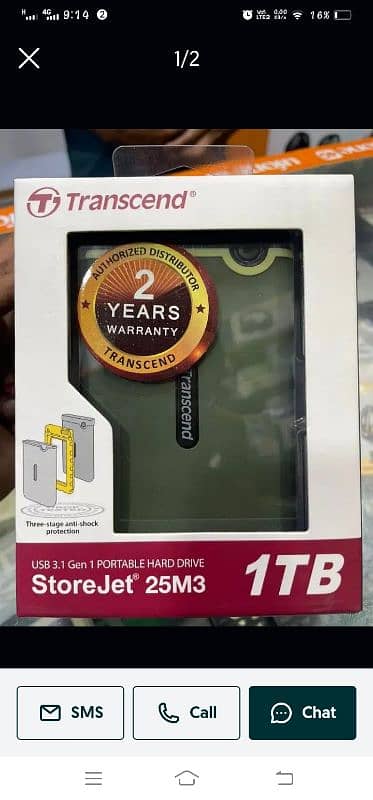 Transcend Original Seal Pack 1Tb Hard 0