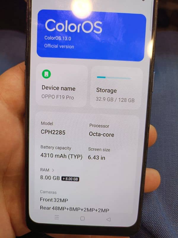 oppo f19 pro 8/128gb dul sim pta approved 2