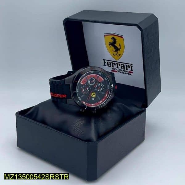 MENS Ferrari WATCH  Metal body rubber band 0