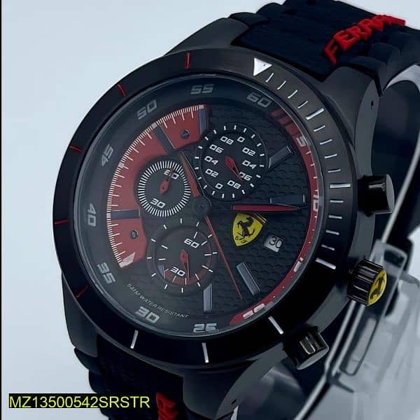 MENS Ferrari WATCH  Metal body rubber band 2