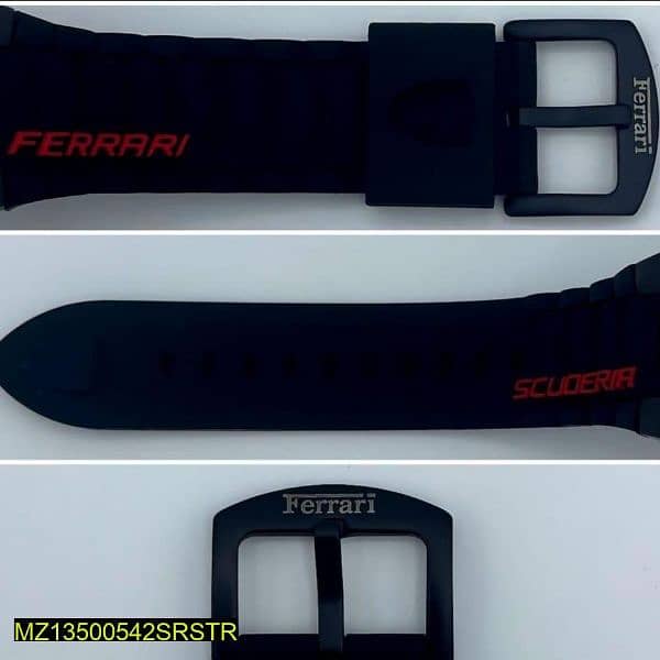 MENS Ferrari WATCH  Metal body rubber band 3