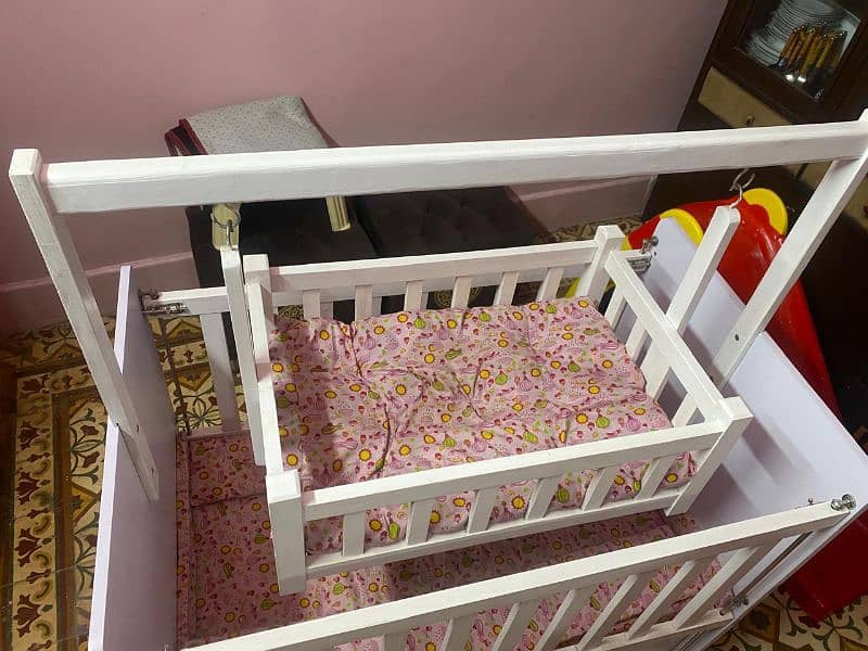 kids wooden bed+ swing 1