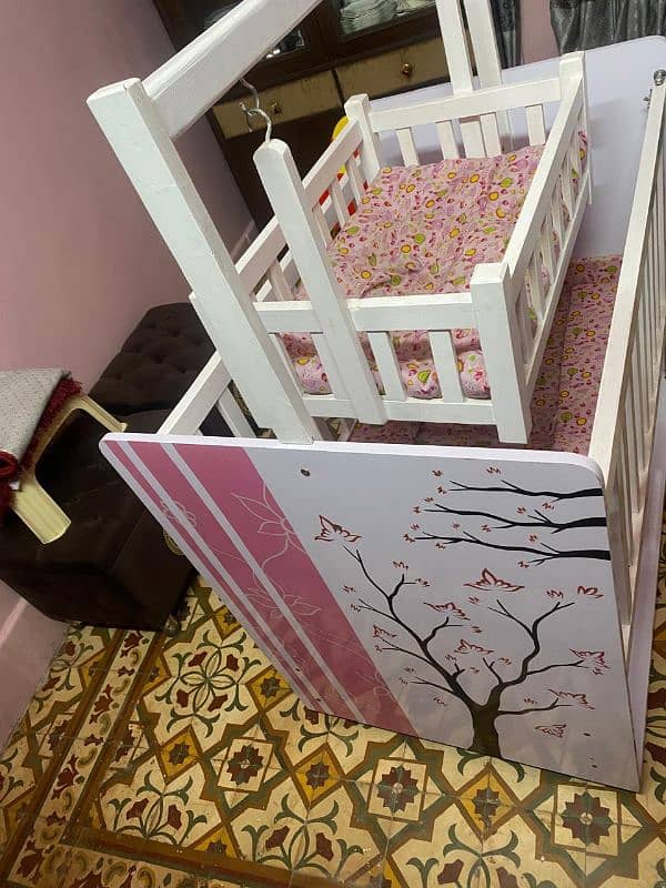 kids wooden bed+ swing 4