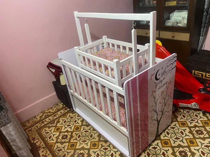 kids wooden bed+ swing 5