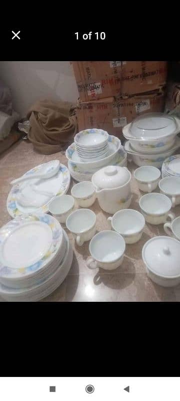 Marble dinner set. 70 PCs. white colour 0