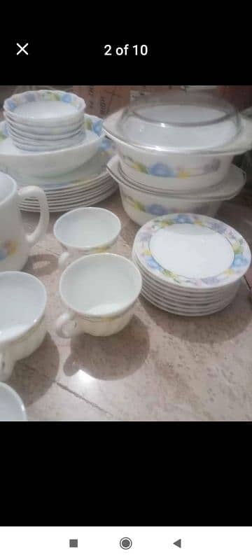 Marble dinner set. 70 PCs. white colour 1