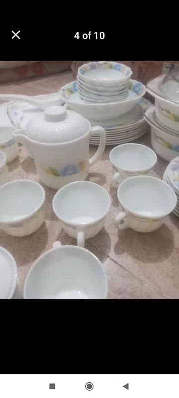 Marble dinner set. 70 PCs. white colour 2