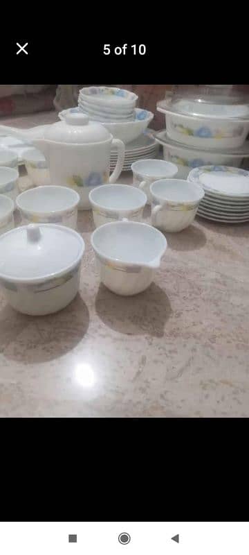 Marble dinner set. 70 PCs. white colour 4