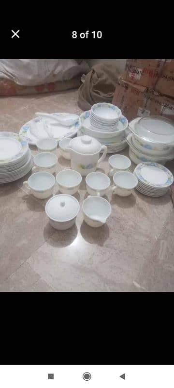 Marble dinner set. 70 PCs. white colour 7