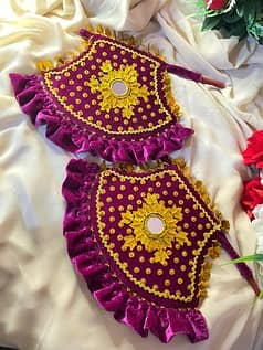 Handmade Velvet Fans, Velvet Fans, Traditional Fans, Punjabi Fans 1