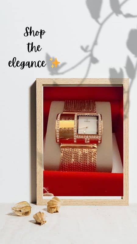 Elegant golden watch for women and girls 1