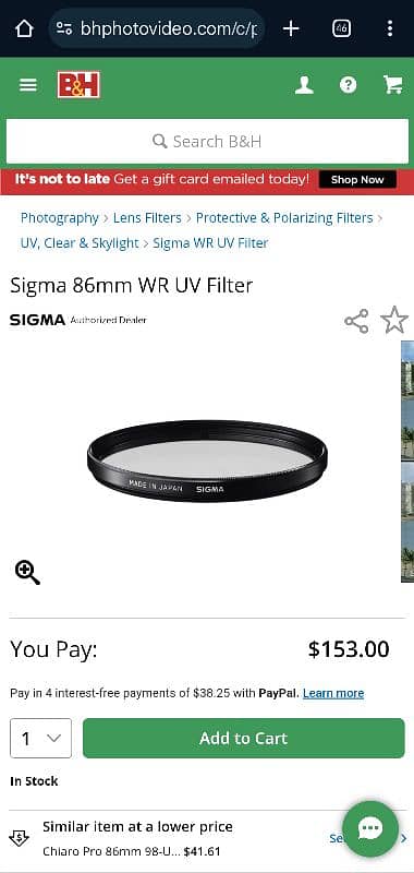 SIGMA WR UV FILTER 2