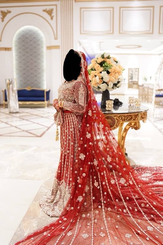 luxury bridal tail lehnga (full attire) 9