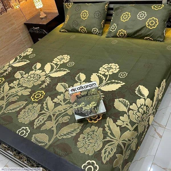 Al karam 3pcs Cotton double bedsheets 1