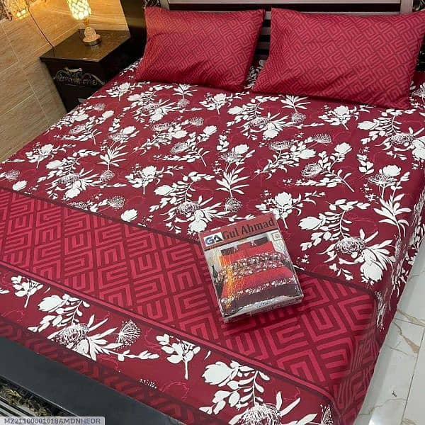 Al karam 3pcs Cotton double bedsheets 6