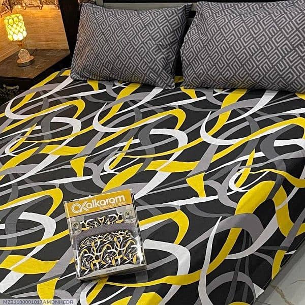 Al karam 3pcs Cotton double bedsheets 7