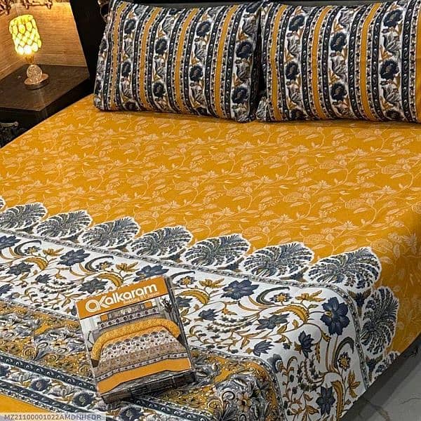 Al karam 3pcs Cotton double bedsheets 11